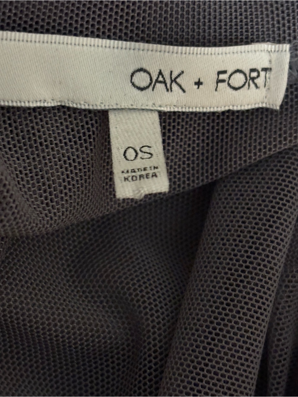 Oak + Fort Sheer Grey Mesh Crewneck T-Shirt Grunge Rave - Size Small - Picture 10 of 16